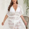 Plus Size Women's Cardigan Sexy See-Through Lace Shirt Drawstring Lace-Up Slim Waist Sun Protective Cover Up 1 Plus Size Women's Cardigan Sexy See-Through Lace Shirt Drawstring Lace-Up Slim Waist Sun Protective Cover Up -Plus Size Dresses Shop 001b5a269cc28bdd