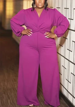 Plus Size Women Solid Knotted Casual Jumpsuit -Plus Size Dresses Shop 00fef77caf7d7b5a