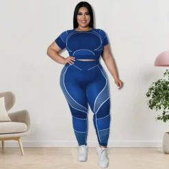 Plus Size Women's Sports Tight Fitting Yoga Two Piece Pants Set 28 Plus Size Women's Sports Tight Fitting Yoga Two Piece Pants Set -Plus Size Dresses Shop 01f6a7e3021a4350