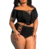 Plus Size Women Off Shoulder Print Two Pieces Swimwear -Plus Size Dresses Shop 0232739d0edce01b