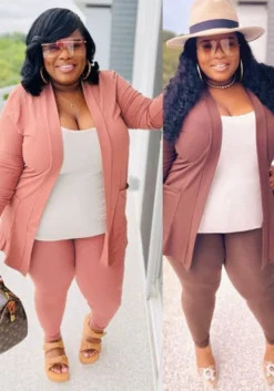 Spring Plus Size Fashion Women's Sexy Solid Color Cardigan Tight Fitting Three-Piece Pants Set 23 Spring Plus Size Fashion Women's Sexy Solid Color Cardigan Tight Fitting Three-Piece Pants Set -Plus Size Dresses Shop 02c7db17a4173244