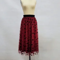 Plus Size Retro Tutu Skirt Elastic High Waist Mesh Skirt Mid-Length Printed Skirt -Plus Size Dresses Shop 02d3db04f7286001