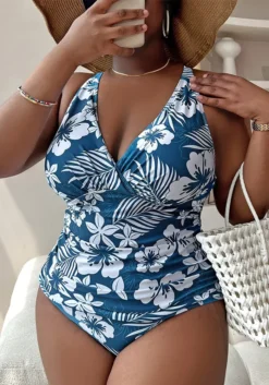 Plus Size Printing One-Piece Swimsuit -Plus Size Dresses Shop 033832f98546d260