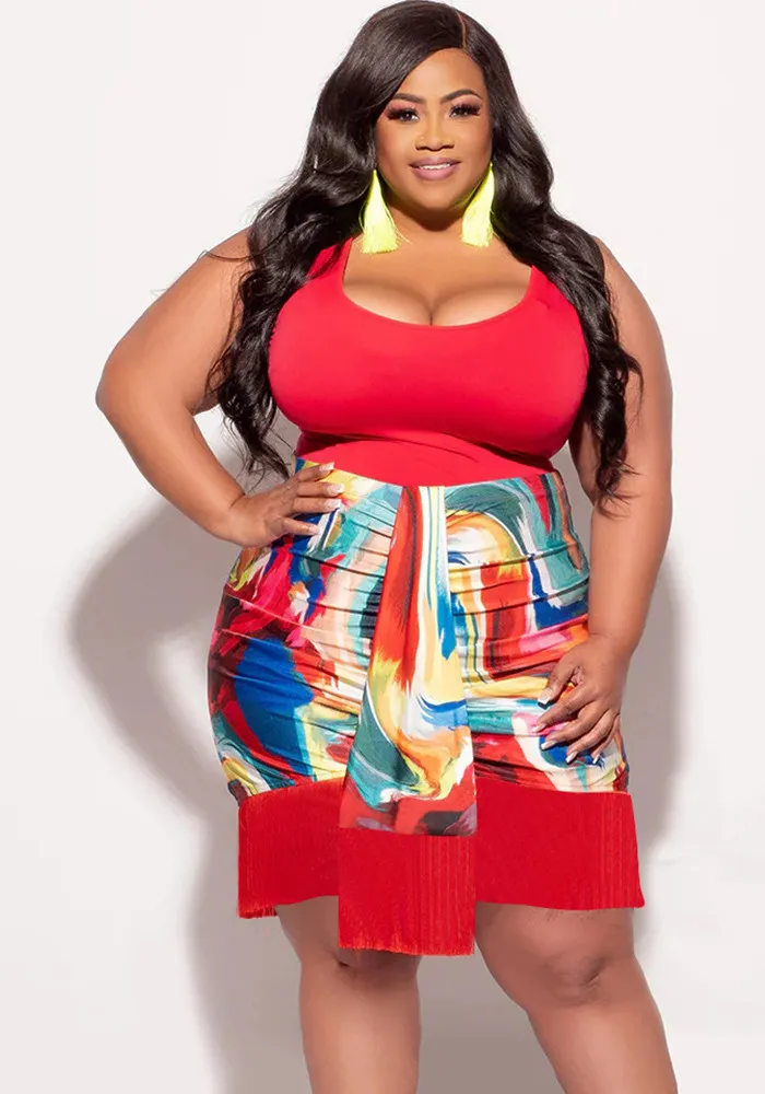 Sleeveless Printed Tassel Patchwork Ladies Fashion Dress 7 Sleeveless Printed Tassel Patchwork Ladies Fashion Dress - Image 5