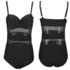 Plus Size Women Solid Mesh Patchwork Underwire Backless One-Piece Swimwear -Plus Size Dresses Shop 045d0fd499a4da3e