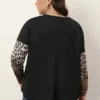 Plus Size Women's Loose Comfortable Leopard Print Long Sleeve Tops -Plus Size Dresses Shop 04cbb2042c92945e