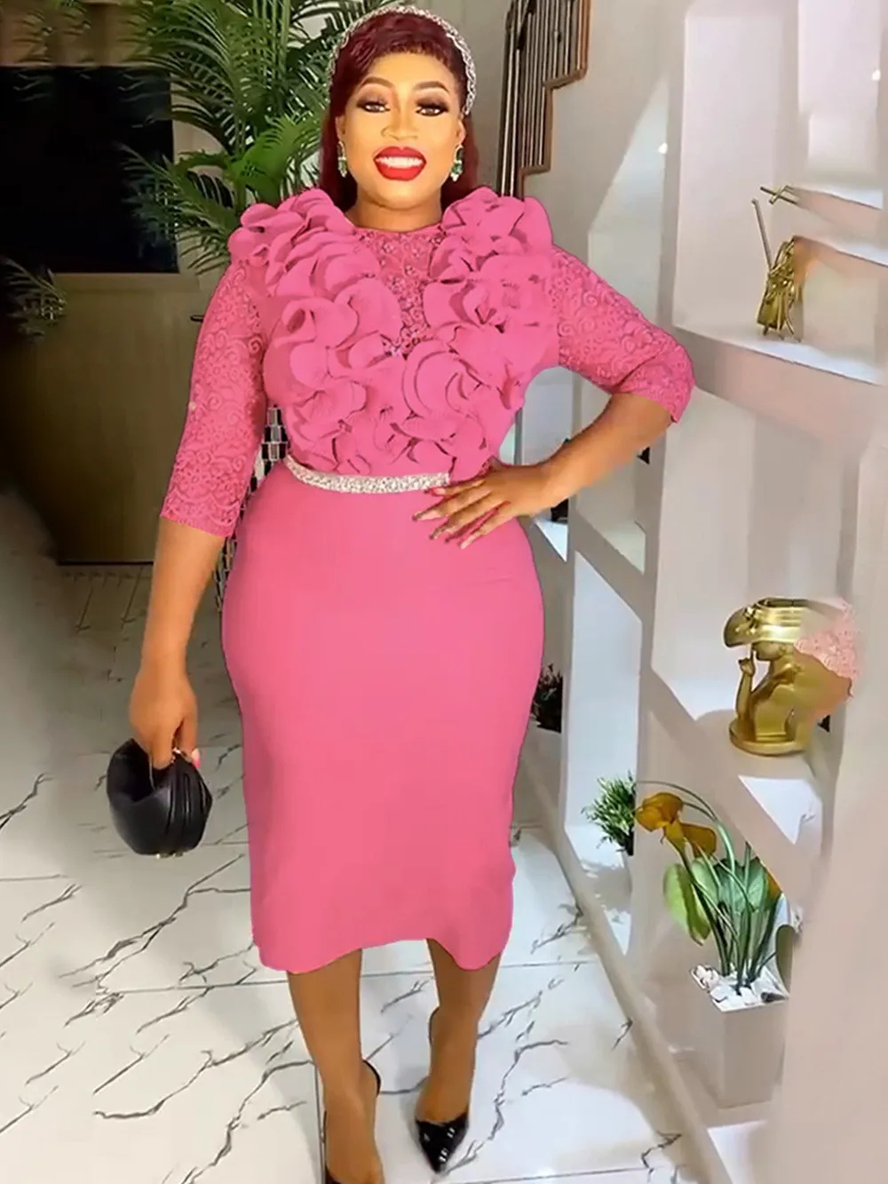 Plus Size African Women Clothing Career Bodycon Dress 18 Plus Size African Women Clothing Career Bodycon Dress - Image 16