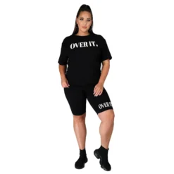 Women's Fashion Letter Ruber Print Solid Round Neck Short Sleeve Shorts Casual Women's Tracksuit 40 Women's Fashion Letter Ruber Print Solid Round Neck Short Sleeve Shorts Casual Women's Tracksuit -Plus Size Dresses Shop 06419eb805be8d02