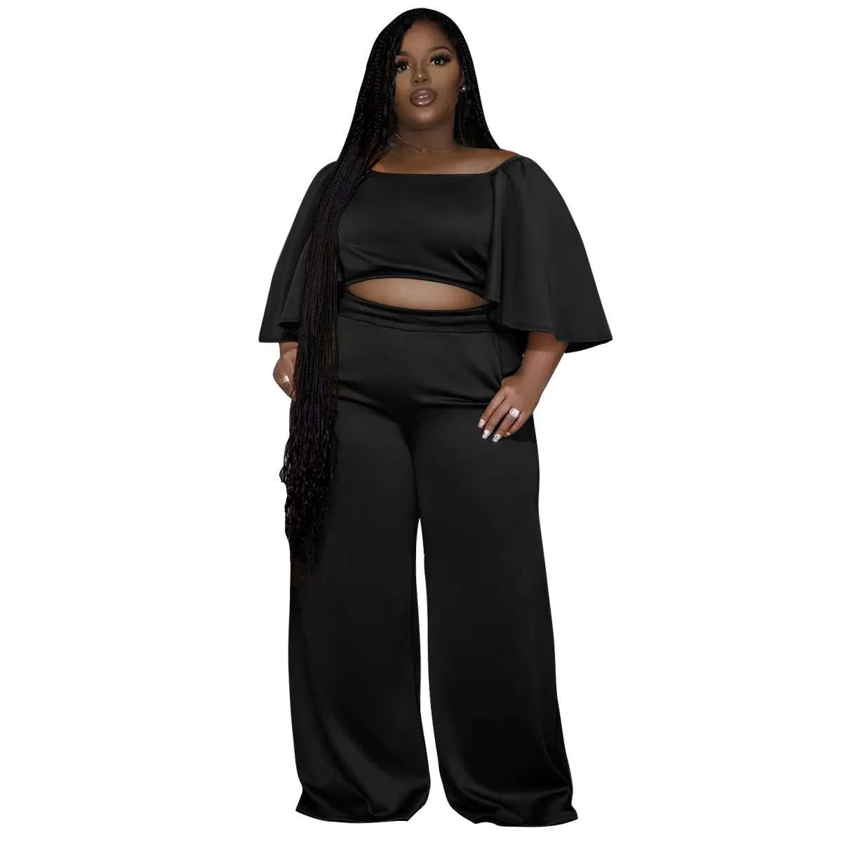 Plus Size Women Summer Short Sleeve Top And Pants Casual Two-Piece Set 15 Plus Size Women Summer Short Sleeve Top And Pants Casual Two-Piece Set - Image 13
