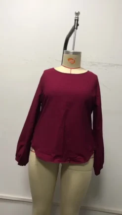 Autumn And Spring Women'S V-Neck Long-Sleeved Purple Shirt Tie Top -Plus Size Dresses Shop 06ca11203354922a