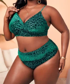 Plus Size Leopard Swimwear Two-Piece Set -Plus Size Dresses Shop 07685096ef3848e5