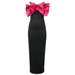 Contrast Bow Dress Sexy Strapless Sleeveless Formal Party Evening Dress -Plus Size Dresses Shop 0835b7e2a170a1a5