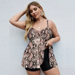 Plus Size Swimsuit Floral Print Two Pieces Women's High Waist Swimwear -Plus Size Dresses Shop 0a91e5b9749329ec