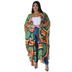 Plus Size Women's Fashion Printed Chiffon Cape Shirt -Plus Size Dresses Shop 0ab343c57d23a445