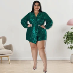 Plus Size Women's Sequin Cargo Rompers -Plus Size Dresses Shop 0ad7fa396f03ebcb