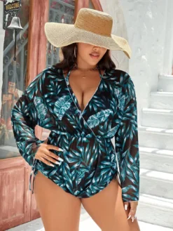 Plus Size Women Printed Tunic Blouse Sexy Bikini SwimwearThree-Piece -Plus Size Dresses Shop 0b01ce30f4890f87