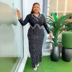 Africa Plus Size Women's Beaded V-Neck Bodycon Chic Elegant Dress 34 Africa Plus Size Women's Beaded V-Neck Bodycon Chic Elegant Dress -Plus Size Dresses Shop 0bd29974b16fceb7