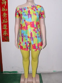 Women Sexy Off-Shoulder Casual Print Top And Pants Two-Piece Set 16 Women Sexy Off-Shoulder Casual Print Top And Pants Two-Piece Set -Plus Size Dresses Shop 0c84e7f57dd6ddc2