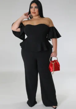 Women'S Sexy Off-Shoulder Short-Sleeve Wide-Leg Jumpsuit -Plus Size Dresses Shop 0cbbfcccdbaf28a0