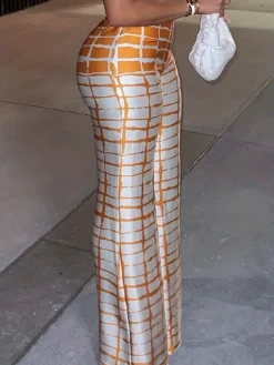 Classic Check Casual Plus Size Pants -Plus Size Dresses Shop 0cdc173761c75344