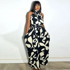 Sexy Print Plus Size Wide Leg Fashion Back Zip Jumpsuit -Plus Size Dresses Shop 0d5118918812ee90