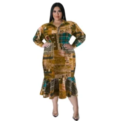 Plus Size Fall Women's Collared Open Long Sleeve Dress -Plus Size Dresses Shop 0d7dcc0984196d86