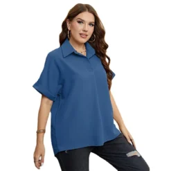 Women Summer Polo Collar Shirt -Plus Size Dresses Shop 0da94f40e81cf1c8