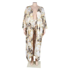Ladies Plus Size Print Long Robe And Shorts Two-Piece Set -Plus Size Dresses Shop 0e29bf308beeeca8
