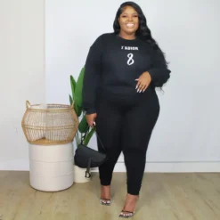 Plus Size Women's Solid Color Print Plus Size Two Piece Set -Plus Size Dresses Shop 0f7fc4e450fe103c