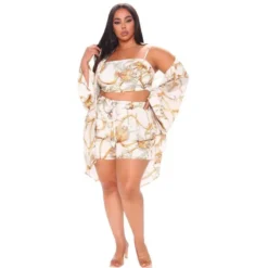 Women's Plus Size Loose Summer Sexy Fashion Casual Three-Piece Shorts Set -Plus Size Dresses Shop 109d8d2b7be4e9ee