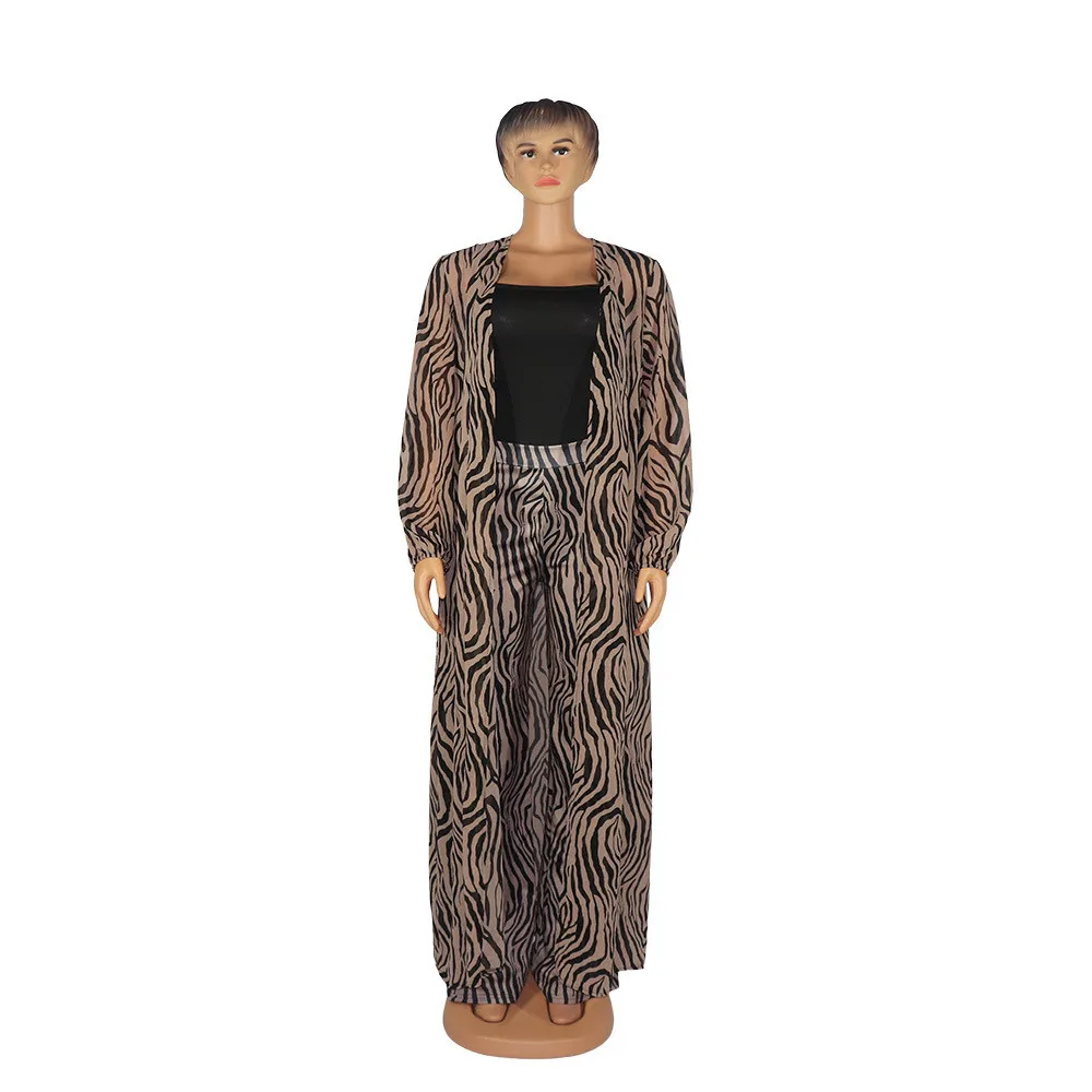 African Women Printed Chiffon Rope+ Top+ Stretch Pant Three-Piece 5 African Women Printed Chiffon Rope+ Top+ Stretch Pant Three-Piece - Image 3