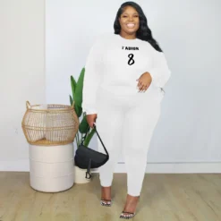 Plus Size Women's Solid Color Print Plus Size Two Piece Set -Plus Size Dresses Shop 11c8cee4adb0d6e9