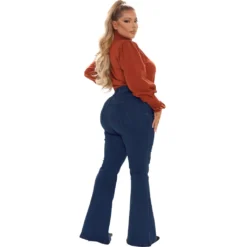 Fashion Slim Wide Leg Plus Size Jeans Bell Bottom Stretch Denim Pants -Plus Size Dresses Shop 13b18e3a47c3bbbf