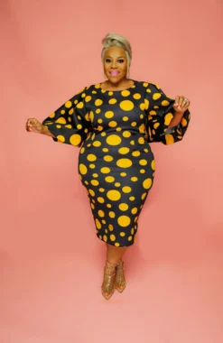 Spring Summer Wide Sleeve Polka Dot Print Plus Size Bodycon Dress Women Clothes 21 Spring Summer Wide Sleeve Polka Dot Print Plus Size Bodycon Dress Women Clothes -Plus Size Dresses Shop 14d714863afadd01