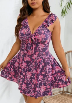 Plus Size Women's Floral Swimming Dress 16 Plus Size Women's Floral Swimming Dress -Plus Size Dresses Shop 159f848efd3d1866