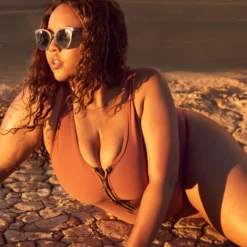 Plus Size Women Mesh Patchwork Zipper One-Piece Swimwear -Plus Size Dresses Shop 15a9e74da55915c1