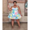 Plus Size Women Summer Straps Tie Dye Ruffles Dress 1 Plus Size Women Summer Straps Tie Dye Ruffles Dress -Plus Size Dresses Shop 1768b941cabc6193