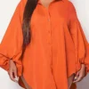 Plus Size Solid Loose Lantern Sleeve Shirt -Plus Size Dresses Shop 1873a31d43d21a68