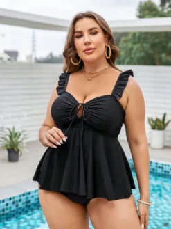 Sexy Solid Color Plus Size Two Pieces Swimsuit -Plus Size Dresses Shop 187f3ed3bd740138
