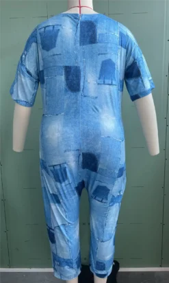 Plus Size Women Summer Loose V Neck Print Jumpsuit -Plus Size Dresses Shop 1897464b920be66a