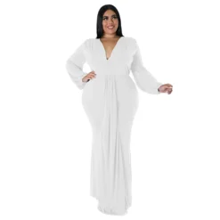 Fall Fashion Plus Size Women's Sexy Nightclub Dress Irregular V-Neck Dress -Plus Size Dresses Shop 198cd640067e6319