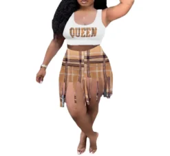 Summer Women's Printed Tassel Plus Size Two-Piece Casual Pants Set -Plus Size Dresses Shop 1ac553ecf068b584