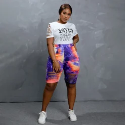 Plus Size Women Letter Print Short Sleeve Cutout Top And Short Two-Piece Set 17 Plus Size Women Letter Print Short Sleeve Cutout Top And Short Two-Piece Set -Plus Size Dresses Shop 1ae923242dbc6e4e