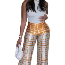 Classic Check Casual Plus Size Pants -Plus Size Dresses Shop 1c5921fe19473ea5