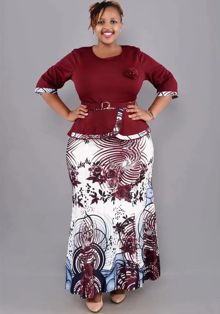 Africa Plus Size Women Top And Skirt Two-Piece Set 6 Africa Plus Size Women Top And Skirt Two-Piece Set - Image 4
