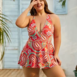 Women's Plus Size Printed One Piece Swimsuit -Plus Size Dresses Shop 1c9de64f92240d6e