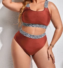 Plus Size Leopard Patchwork Bikini Two-Piece Set -Plus Size Dresses Shop 1ce0d75111d2e203