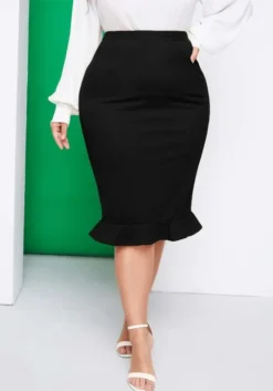 Summer Plus Size Women's Ruffle Midi Skirt -Plus Size Dresses Shop 1dd38bcfe7ff3881