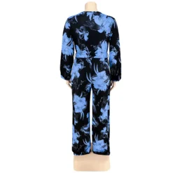 Plus Size Women Fall Print V-Neck Off Shoulder Jumpsuit -Plus Size Dresses Shop 1e4d304319fceabb