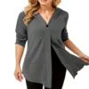 Women Casual V-Neck Hooded Top -Plus Size Dresses Shop 1e5960cd436e1305
